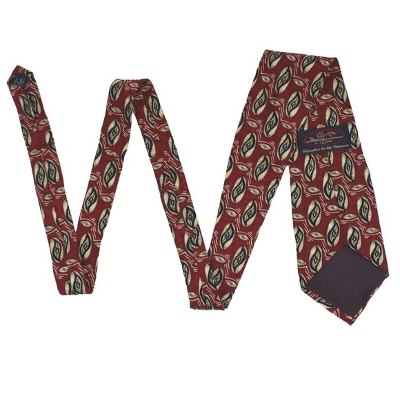 Vintage G J Cahn Mens Tie Necktie Silk Geometric Red Hand Sewn in USA 60 in - Picture 5 of 6